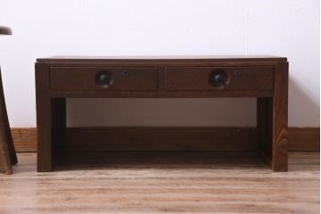 レトロ家具　昭和初期　栓材　レトロな雰囲気がお洒落な文机(座卓、作業台)