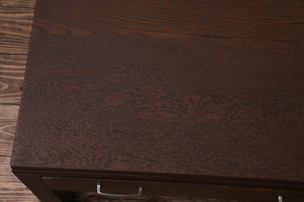 レトロ家具　昭和初期　栓材　レトロで温かみのある文机(片袖机)