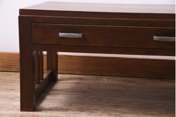 レトロ家具　昭和初期　栓材　レトロで温かみのある文机(片袖机)