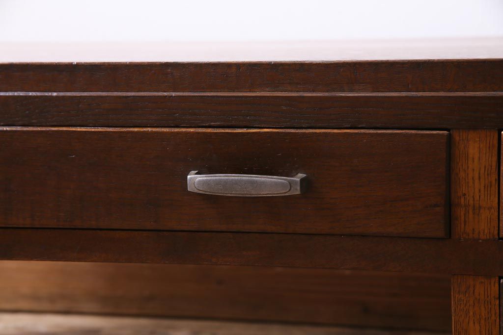 レトロ家具　昭和初期　栓材　レトロで温かみのある文机(片袖机)