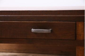 レトロ家具　昭和初期　栓材　レトロで温かみのある文机(片袖机)