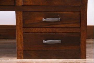 レトロ家具　昭和初期　栓材　レトロで温かみのある文机(片袖机)