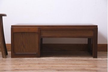 レトロ家具　昭和初期　栓材　レトロで温かみのある文机(片袖机)