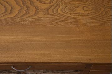 レトロ家具　昭和レトロ　栓材　温もり溢れる明るい色味の文机(片袖机)