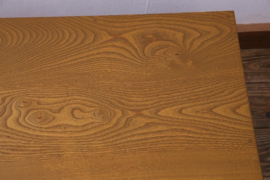 レトロ家具　昭和レトロ　栓材　温もり溢れる明るい色味の文机(片袖机)