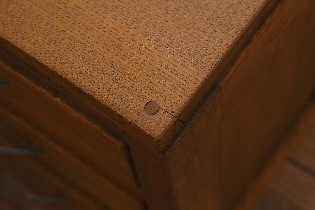 レトロ家具　昭和レトロ　栓材　温もり溢れる明るい色味の文机(片袖机)