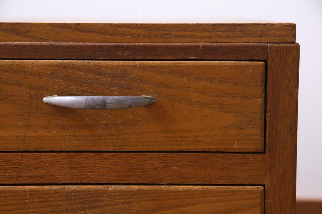 レトロ家具　昭和レトロ　栓材　温もり溢れる明るい色味の文机(片袖机)