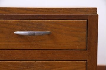 レトロ家具　昭和レトロ　栓材　温もり溢れる明るい色味の文机(片袖机)