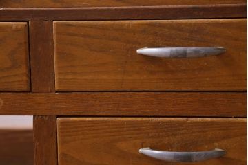 レトロ家具　昭和レトロ　栓材　温もり溢れる明るい色味の文机(片袖机)