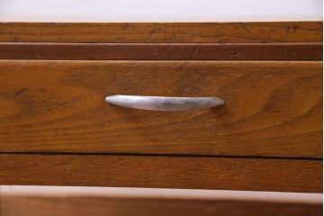 レトロ家具　昭和レトロ　栓材　温もり溢れる明るい色味の文机(片袖机)