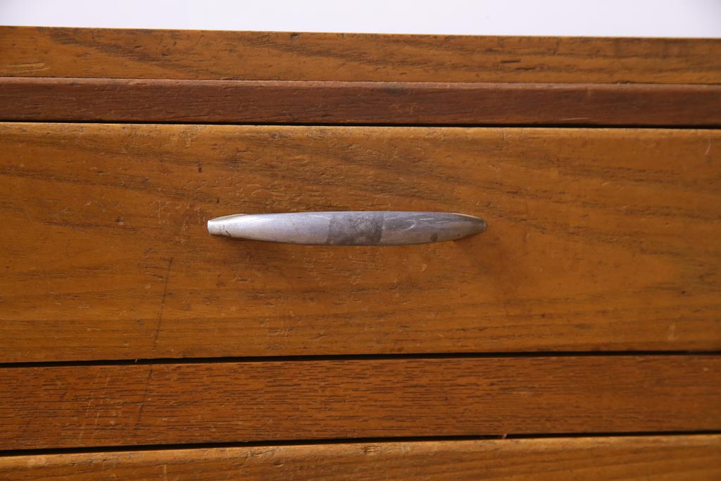 レトロ家具　昭和レトロ　栓材　温もり溢れる明るい色味の文机(片袖机)