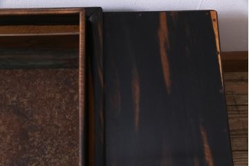 アンティーク雑貨　和製アンティーク　黒柿の無垢材を贅沢に使用した高級感漂う長火鉢(木製火鉢)
