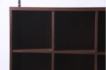 ラフジュ工房オリジナル　リメイク家具　3×3マス　収納しながらディスプレイも楽しめる壁掛けマス目棚(壁掛け収納棚、ウォールラック)