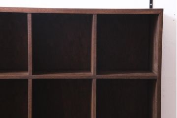 ラフジュ工房オリジナル　リメイク家具　3×3マス　収納しながらディスプレイも楽しめる壁掛けマス目棚(壁掛け収納棚、ウォールラック)