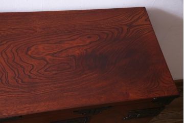 アンティーク家具　当店リメイク　岩谷堂箪笥　収納棚として使える2way脚付サイドボード(衣装箪笥、和タンス)