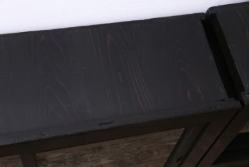 アンティーク家具　和製アンティーク　ヒノキ材　近江産　貫禄ある佇まいが魅力の関西収納棚(重ね収納棚、水屋箪笥)
