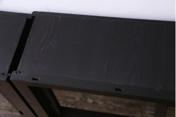 アンティーク家具　和製アンティーク　ヒノキ材　近江産　貫禄ある佇まいが魅力の関西収納棚(重ね収納棚、水屋箪笥)