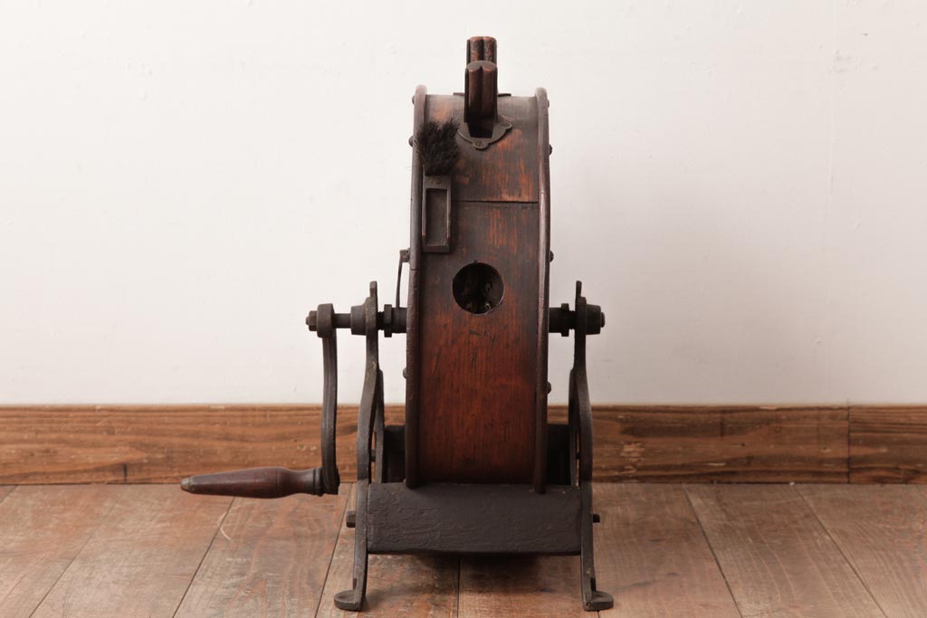 アンティーク雑貨 イギリスアンティーク HARRODS 手回し式 ナイフクリーナー・シャープナー(包丁研ぎ機、ディスプレイ)