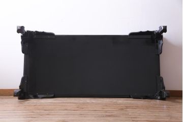 中古　民芸家具　ガラス天板付き　大振り　漆黒に映える螺鈿が美しい座卓(ローテーブル)(定価約100万円)