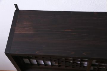 ラフジュ工房オリジナル　障子戸リメイク　組子が和の雰囲気を醸し出す壁掛け戸棚(ウォールシェルフ、書院戸)