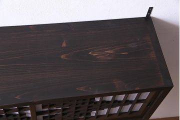 ラフジュ工房オリジナル　障子戸リメイク　組子が和の雰囲気を醸し出す壁掛け戸棚(ウォールシェルフ、書院戸)