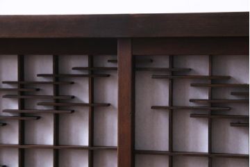 ラフジュ工房オリジナル　障子戸リメイク　組子が和の雰囲気を醸し出す壁掛け戸棚(ウォールシェルフ、書院戸)