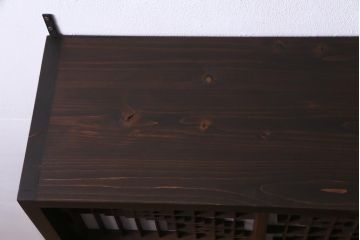 ラフジュ工房オリジナル　障子戸リメイク　組子が目を引く小振りな壁掛け戸棚(ウォールシェルフ、書院戸)(1)