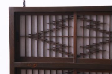 ラフジュ工房オリジナル　障子戸リメイク　組子が目を引く小振りな壁掛け戸棚(ウォールシェルフ、書院戸)(1)