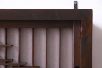 ラフジュ工房オリジナル　障子戸リメイク　組子が目を引く小振りな壁掛け戸棚(ウォールシェルフ、書院戸)(1)