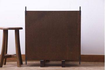 ラフジュ工房オリジナル　障子戸リメイク　組子が目を引く小振りな壁掛け戸棚(ウォールシェルフ、書院戸)(1)