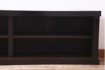 アンティーク家具　和製アンティーク　米沢産　漆塗り　ケヤキの玉杢が美しい収納棚(ローボード、戸棚)