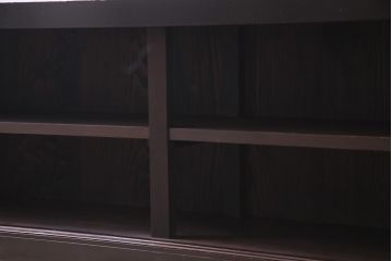 アンティーク家具　和製アンティーク　米沢産　漆塗り　ケヤキの玉杢が美しい収納棚(ローボード、戸棚)