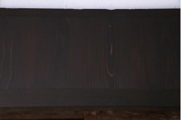 アンティーク家具　和製アンティーク　米沢産　漆塗り　ケヤキの玉杢が美しい収納棚(ローボード、戸棚)