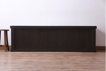 アンティーク家具　和製アンティーク　米沢産　漆塗り　ケヤキの玉杢が美しい収納棚(ローボード、戸棚)