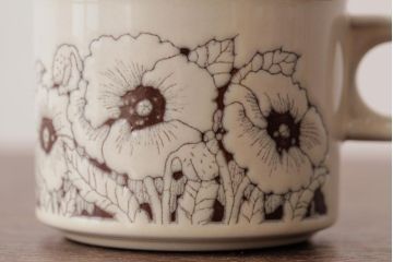 イギリスビンテージ　HORNSEA(ホーンジー)　Cornrose(コーンローズ)　カップ&ソーサー3客セット