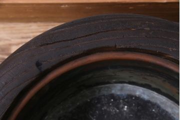 アンティーク雑貨　和製アンティーク　風情のある木の質感のくりぬき火鉢(刳り貫き火鉢、手あぶり)