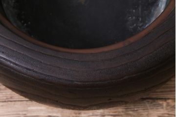 アンティーク雑貨　和製アンティーク　風情のある木の質感のくりぬき火鉢(刳り貫き火鉢、手あぶり)