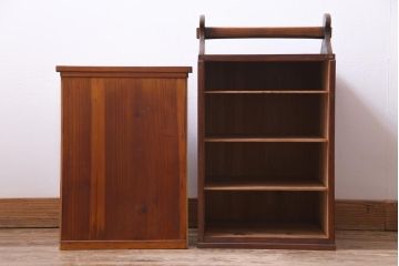 アンティーク雑貨　和製アンティーク　春慶塗　レトロな和の雰囲気漂う木製出前箱(おかもち、岡持)