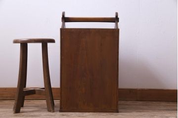 アンティーク雑貨　和製アンティーク　春慶塗　レトロな和の雰囲気漂う木製出前箱(おかもち、岡持)