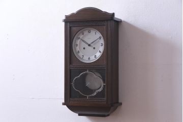 アンティーク雑貨　ドイツ　KIENZLE(キンツレ)　手巻き式　品のあるデザインが魅力的な柱時計(振り子時計、掛け時計)