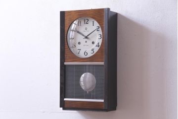 アンティーク雑貨　昭和レトロ　愛知時計電機(アイチ)　Super Eight　30DAY　手巻き式柱時計(振り子時計、掛け時計)