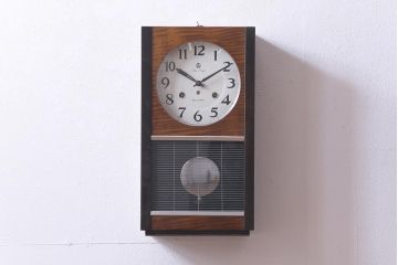 アンティーク雑貨　昭和レトロ　愛知時計電機(アイチ)　Super Eight　30DAY　手巻き式柱時計(振り子時計、掛け時計)