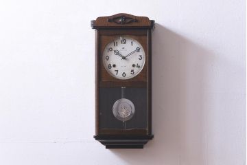 アンティーク雑貨　昭和レトロ　Meiji(明治時計社)　CASTLE　14DAY　手巻き式柱時計(振り子時計、掛け時計)