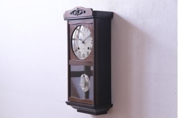 アンティーク雑貨　昭和レトロ　Meiji(明治時計社)　CASTLE　14DAY　手巻き式柱時計(振り子時計、掛け時計)