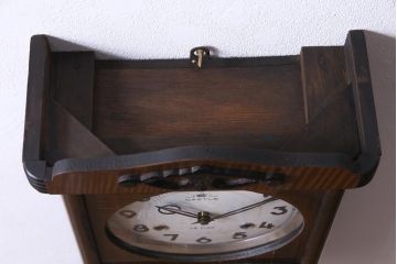 アンティーク雑貨　昭和レトロ　Meiji(明治時計社)　CASTLE　14DAY　手巻き式柱時計(振り子時計、掛け時計)