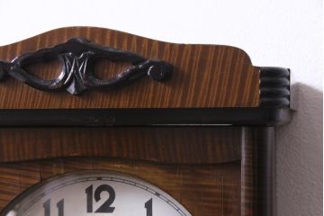 アンティーク雑貨　昭和レトロ　Meiji(明治時計社)　CASTLE　14DAY　手巻き式柱時計(振り子時計、掛け時計)