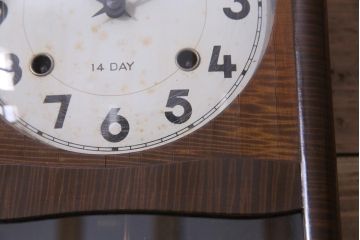 アンティーク雑貨　昭和レトロ　Meiji(明治時計社)　CASTLE　14DAY　手巻き式柱時計(振り子時計、掛け時計)