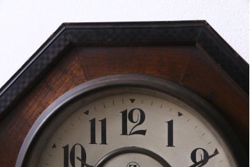 アンティーク雑貨　大正昭和初期　横浜エムズイ商会　八角尾長のクラシカルな柱時計(壁掛け時計、振り子時計)