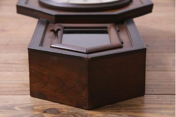 アンティーク雑貨　大正昭和初期　横浜エムズイ商会　八角尾長のクラシカルな柱時計(壁掛け時計、振り子時計)