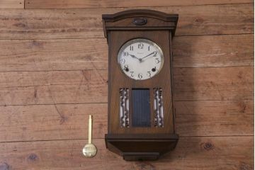 アンティーク雑貨　和製アンティーク　RUBY CLOCK　電池式　東京ルビー印の掛け時計(柱時計)